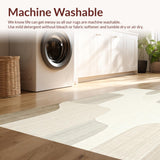 Ultra Soft Area Rug, Non Slip, Stain Resistant, Washable Area Rugs for Living Room, Bedroom, Boho Cream Abstract Design(Beige)