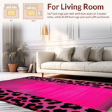 Ultra Soft Area Rug, Non Slip, Stain Resistant, Washable Area Rugs for Living Room, Bedroom, Lively Retro Animal Fusion Style(Pink)