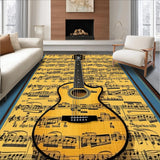 Ultra Soft Area Rug, Non Slip, Stain Resistant, Washable Area Rugs for Living Room, Bedroom, Whimsical Colorful Treble Clef Art(Brown)