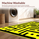 Ultra Soft Area Rug, Non Slip, Stain Resistant, Washable Area Rugs for Living Room, Bedroom, Dynamic Black and White Geometric Illusion(Yellow)