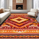 Ultra Soft Area Rug, Non Slip, Stain Resistant, Washable Area Rugs for Living Room, Bedroom, Lively Southwest Inspired Pattern(Red)