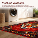 Ultra Soft Area Rug, Non Slip, Stain Resistant, Washable Area Rugs for Living Room, Bedroom, Vibrant Wild Animal Aesthetic(Red)