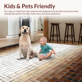 Artistic Mosaic Tile Area with Symmetric Brown Beige Gradient Blocks(Beige)