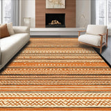 Ultra Soft Area Rug, Non Slip, Stain Resistant, Washable Area Rugs for Living Room, Bedroom, Vibrant Abstract Symmetrical Design(Orange)