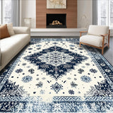 Ultra Soft Area Rug, Non Slip, Stain Resistant, Washable Area Rugs for Living Room, Bedroom, Trendy Distressed Ogee Style(White)