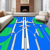 Vibrant Blue Tarmac Adventure Scene(Blue)