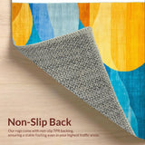 Ultra Soft Area Rug, Non Slip, Stain Resistant, Washable Area Rugs for Living Room, Bedroom, Dynamic Color-Blocked Modern Aesthetic(Blue)