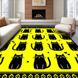 Stylish Modern Black Cat Artwork(Yellow)