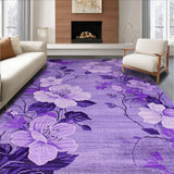 Ultra Soft Area Rug, Non Slip, Stain Resistant, Washable Area Rugs for Living Room, Bedroom, Soft Pastel Flower Aesthetic(Purple)