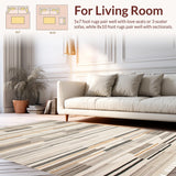 Ultra Soft Area Rug, Non Slip, Stain Resistant, Washable Area Rugs for Living Room, Bedroom, Cozy Southwestern Textured Motif(Beige)