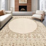 Beige Circle Hand Woven Design(Beige)