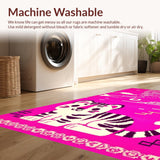 Ultra Soft Area Rug, Non Slip, Stain Resistant, Washable Area Rugs for Living Room, Bedroom, Whimsical Cartoon Animal Aesthetic(Pink)