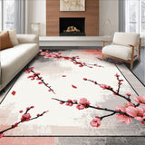 Ultra Soft Area Rug, Non Slip, Stain Resistant, Washable Area Rugs for Living Room, Bedroom, Stylish Dark Floral Serenity Pattern(Pink)