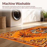 Ultra Soft Area Rug, Non Slip, Stain Resistant, Washable Area Rugs for Living Room, Bedroom, Fun Safari Themed Decorative Piece(Orange)