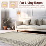 Ultra Soft Area Rug, Non Slip, Stain Resistant, Washable Area Rugs for Living Room, Bedroom, Stylish Modern Geometric Arrangement(Beige)