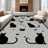 Cute Country Style Cat Motif(Black)