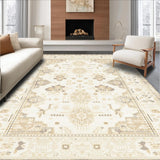 Ultra Soft Area Rug, Non Slip, Stain Resistant, Washable Area Rugs for Living Room, Bedroom, Boho Chic Area Geometric Floral Entryway(Beige)