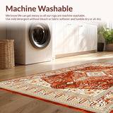 Ultra Soft Area Rug, Non Slip, Stain Resistant, Washable Area Rugs for Living Room, Bedroom, Chic Warm-Hued Decorative Style(Orange)