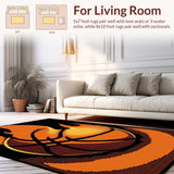 Ultra Soft Area Rug, Non Slip, Stain Resistant, Washable Area Rugs for Living Room, Bedroom, Bright Fiery Graphic Appeal(Orange)