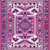 Ultra Soft Area Rug, Non Slip, Stain Resistant, Washable Area Rugs for Living Room, Bedroom, Vibrant Aztec Geometric Aesthetic(Purple)