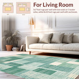 Ultra Soft Area Rug, Non Slip, Stain Resistant, Washable Area Rugs for Living Room, Bedroom, Modern Abstract Seafoam Rug(Gray)
