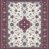 Ultra Soft Area Rug, Non Slip, Stain Resistant, Washable Area Rugs for Living Room, Bedroom, Contemporary Vibrant Trellis Design(White)
