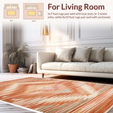 Ultra Soft Area Rug, Non Slip, Stain Resistant, Washable Area Rugs for Living Room, Bedroom, Luxurious Soft Burnt Orange Area Rug Bedroom(Orange)