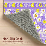 Ultra Soft Area Rug, Non Slip, Stain Resistant, Washable Area Rugs for Living Room, Bedroom, Joyful Pastel Flower Medley(Purple)