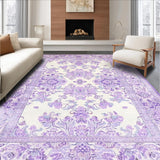 Ultra Soft Area Rug, Non Slip, Stain Resistant, Washable Area Rugs for Living Room, Bedroom, Luxurious Fluffy Modern Geometric(Purple)
