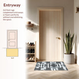Ultra Soft Area Rug, Non Slip, Stain Resistant, Washable Area Rugs for Living Room, Bedroom, Bold Contemporary Patterned Statement(Gray)