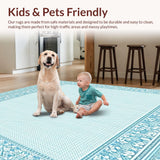 Ultra Soft Area Rug, Non Slip, Stain Resistant, Washable Area Rugs for Living Room, Bedroom, Baby Blue Light Dots(Blue)