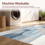 Ultra Soft Area Rug, Non Slip, Stain Resistant, Washable Area Rugs for Living Room, Bedroom, Abstract Animal Inspired Quick Dry Microfiber(Blue)