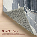 Ultra Soft Area Rug, Non Slip, Stain Resistant, Washable Area Rugs for Living Room, Bedroom, Rustic Grey Geometric Fusion(Gray)