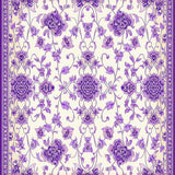 Ultra Soft Area Rug, Non Slip, Stain Resistant, Washable Area Rugs for Living Room, Bedroom, Fresh Purple Blossom Artistry(Ivory)