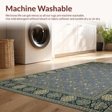 Ultra Soft Area Rug, Non Slip, Stain Resistant, Washable Area Rugs for Living Room, Bedroom, Sophisticated Marble Border Elegance(Gray)