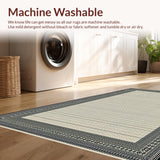 Ultra Soft Area Rug, Non Slip, Stain Resistant, Washable Area Rugs for Living Room, Bedroom, Chic Tiled Geometric Elegance(Beige)