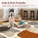 Ultra Soft Area Rug, Non Slip, Stain Resistant, Washable Area Rugs for Living Room, Bedroom, Stylish Deer Pattern with Neutral Hues(Brown)