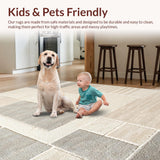 Ultra Soft Area Rug, Non Slip, Stain Resistant, Washable Area Rugs for Living Room, Bedroom, Neutral Handmade Bedroom Area Rug for High Traffic(Beige)