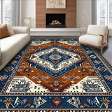 Ultra Soft Area Rug, Non Slip, Stain Resistant, Washable Area Rugs for Living Room, Bedroom, Artful Tiled Geometric Arrangement(Brown)
