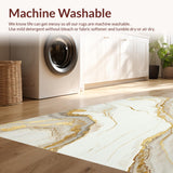 Ultra Soft Area Rug, Non Slip, Stain Resistant, Washable Area Rugs for Living Room, Bedroom, Subtle Marble Effect Neutral Abstract Large(White)