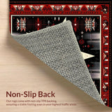 Ultra Soft Area Rug, Non Slip, Stain Resistant, Washable Area Rugs for Living Room, Bedroom, Vintage Warm Tones Accent(Red)