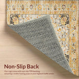 Ultra Soft Area Rug, Non Slip, Stain Resistant, Washable Area Rugs for Living Room, Bedroom, Elegant Vintage Botanical Print(Gray)