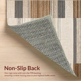 Ultra Soft Area Rug, Non Slip, Stain Resistant, Washable Area Rugs for Living Room, Bedroom, Chic Layered Design with Fringe(Beige)