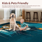 Ultra Soft Area Rug, Non Slip, Stain Resistant, Washable Area Rugs for Living Room, Bedroom, Contemporary Tiger Pattern Fusion(Orange)