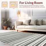Contemporary Narrow and Wide Stripe with Crisp Black White Banding(Beige)