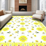 Ultra Soft Area Rug, Non Slip, Stain Resistant, Washable Area Rugs for Living Room, Bedroom, Sophisticated Grey Petal Aesthetic(Yellow)