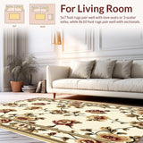 Ultra Soft Area Rug, Non Slip, Stain Resistant, Washable Area Rugs for Living Room, Bedroom, Soft Non-Slip Area Rug for Home Office Decor(Beige)