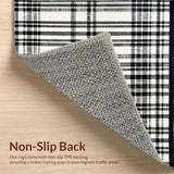 Ultra Soft Area Rug, Non Slip, Stain Resistant, Washable Area Rugs for Living Room, Bedroom, Indoor Outdoor Rug Black White Striped Braided Washable Area Rug(Black)