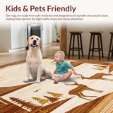 Ultra Soft Area Rug, Non Slip, Stain Resistant, Washable Area Rugs for Living Room, Bedroom, Elegant Neutral Toned Animal Skin Motif(Beige)