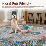 Ultra Soft Area Rug, Non Slip, Stain Resistant, Washable Area Rugs for Living Room, Bedroom, Chic Abstract Tiled Arrangement(Gray)